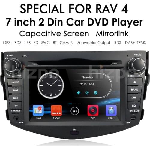 OSSURET 7 Inch Car DVD Player GPS Navigation for Toyota RAV4 2006 - 2012 Stereo Multimedia USB Touch Screen