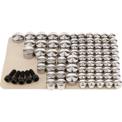 80 Sets Durable Motorcycle CNC Aluminum Bolt Toppers Caps Screw Cover Plug for HARLEY FLT/FLH - Top Quality Chrome Bolt Toppers
