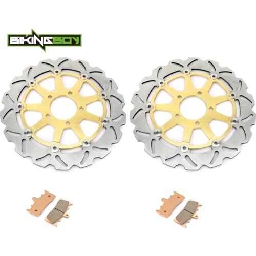BIKINGBOY GSXR 750 96-99 GSX-R 1000 01 02 TL 1000 R 98-03 GSX1300R Hayabusa 99-07 06 05 04 Front Brake Discs Disks Rotors + Pads