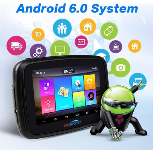 5 Inch Fodsports Android 6.0 Motorcycle GPS Waterproof Bluetooth Navigation Car Moto GPS Navigator 16G Flash Free Map gps moto