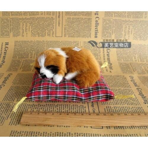 Simulation yellow dog polyethylene&furs dog model funny gift about 14cmx13cmx6cm