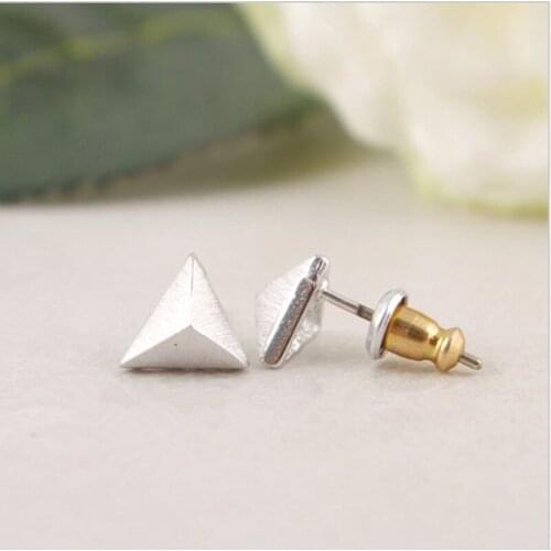 Fashion Stereoscopic Triangular Cone Stud Earrings Quadrihedron Stud Earrings