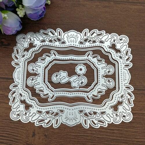 Flower Frame Set Metal Cutting Dies Stencil Scrapbooking Photo Album Card Paper Embossing Craft DIY