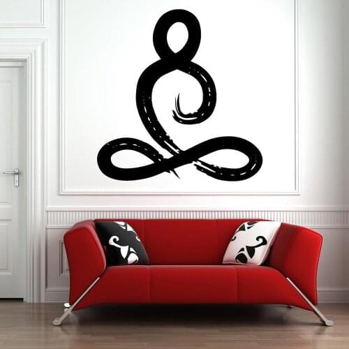 Yoga Wall Decal Yoga Pose Vinyl Decal Lotus Mandala Wall Decor Buddha Wall Decal for Yoga Studio Home Bedroom Wall Decor C546