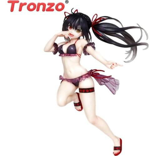 Tronzo Original 20cm Taito Anime Figure Date A Live Tokisaki Kurumi Swimsuit Ver Date A Bullet PVC Action Figure For People Gif