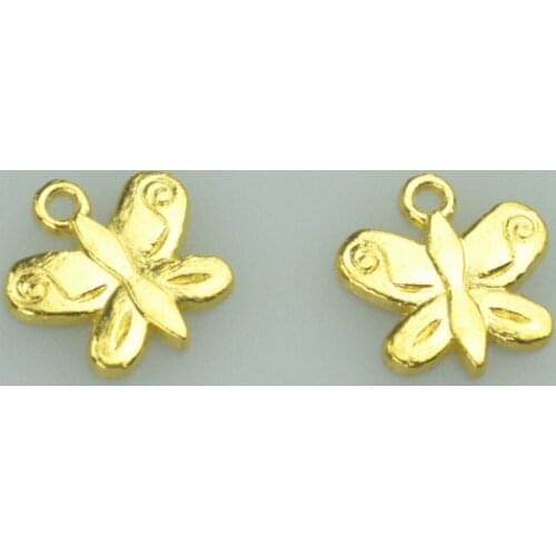 35pcs 13*13mm gold color butterfly Alloy charms pendant fit necklace bracelet diy Pendants for jewelry making D209