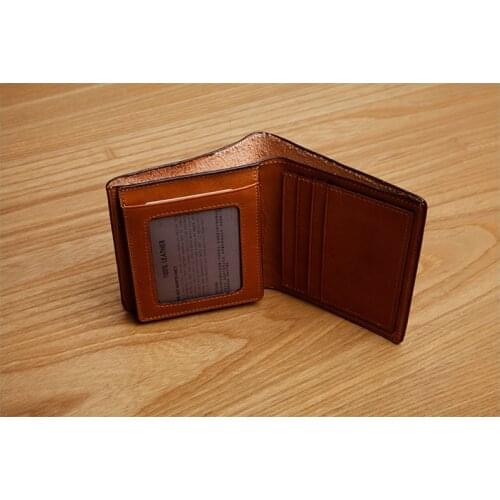 2021 Hot Mens Genuine Leather Wallet Vertical Short Men Purse Famous Brand Coin Purses Holders