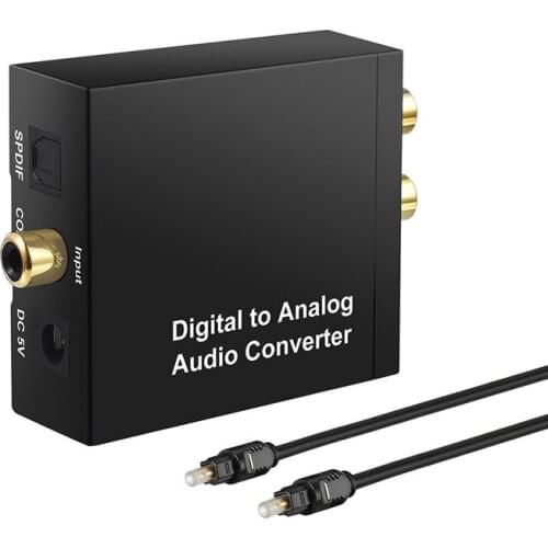 3.5MM Jack DAC Digital to Analog Audio Converter Decoder Optical Fiber Coaxial Stereo Audio Adapter To RCA Amplifiers USB Cable