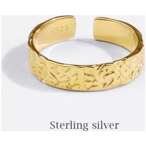 Sole Memory Simple Personality Irregular Shiny 925 Sterling Silver Female Resizable Opening Rings SRI787