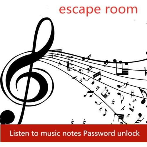 Real life escape room game prop listen to music Password prop Press the key to open lock from the music note password you hear