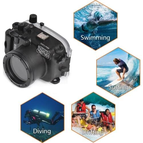 Seafrogs 40m/130ft Underwater Case Diving Waterproof Housing for Canon G7X-III G7X mark III G7XIII G7X III Camera