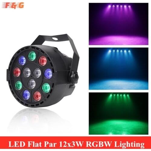 LED Par 12x3W RGBW LED Stage Licht Par Licht Met DMX512 voor Disco DJ projector Machine Party decoratie F&G Podium Verlichtin