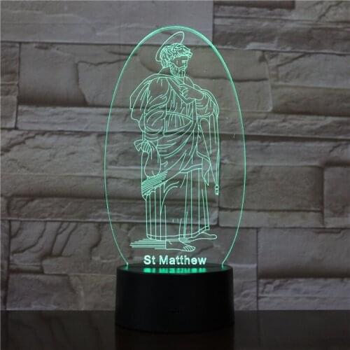 Christian Jesus Disciple Usb 3D Night Light 7 Color Changing Touch Sensor Mom Mother Gift Bible Stories Desk Lamp Bedroom1832