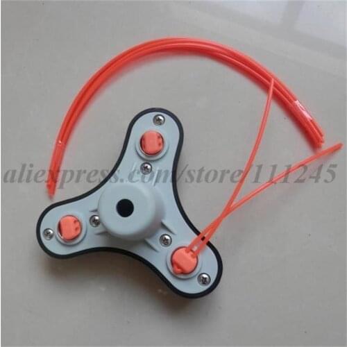 UNIVERSAL TRIANGLE TRIMMER HEAD W/ 6PCS 29CM SQURE PRE-CUT NYLON LINE FOR MOST GAS TRIMMER STRIMMER BRUSH CUTTER PARTS