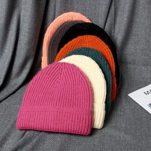 VISROVER 2020 New Skullies Fahion Candy Color Beanies Hat For Women Winter Bonnet Soft Warm Designer Skullies Brand Femme Cap