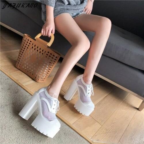 2020 Brand Design Mesh Rome Sandals High Heels Single Shoes Women Shoes Europe America Sexy Platform Nightclub Show Ladies Pumps