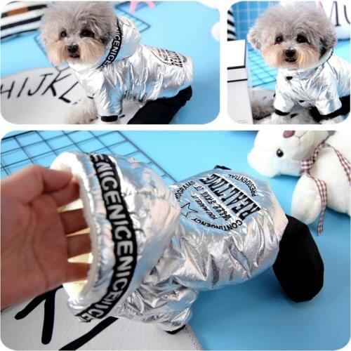 Dog Winter Clothes Thick Fleece Overalls for Small Dogs Windproof Dog Hooded Parka Luxury Designer Shih Tzu Jumpsuit Onesie