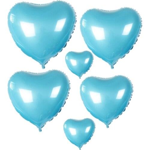 1PCS 18 Inch Blue Romantic Heart Shape Helium Balloons Foil Balloon Birthday Party Wedding Decorations Aluminum Ballons