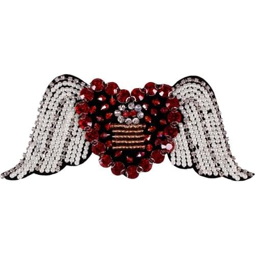 10piece Handicraft Heart Beading Patches Embroidery Applique Sew on Badge Garment Decorated Sewing Accessories TH601