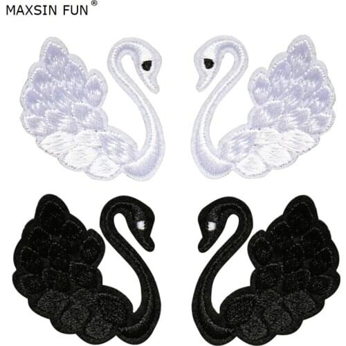 10PCS Cute Swan Patch Clothing Embroidery Iron On Applique Animal For Kids Bags Dress Clothes Cheap Patchs for DIY
