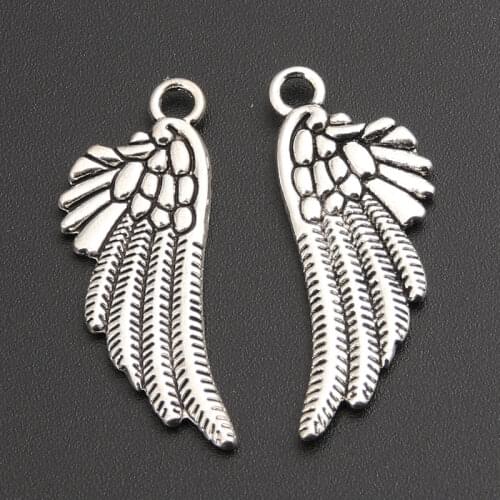 30 pcs Silver Color Metal Mini Angel Wings Charms Pendant DIY Bracelet Necklace Jewelry Findings A883