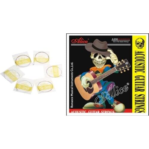 Acoustic Guitar Stainless Steel String Alice A206 A206SL .011 inch 0.28 mm 1st E First Single String encordoamento