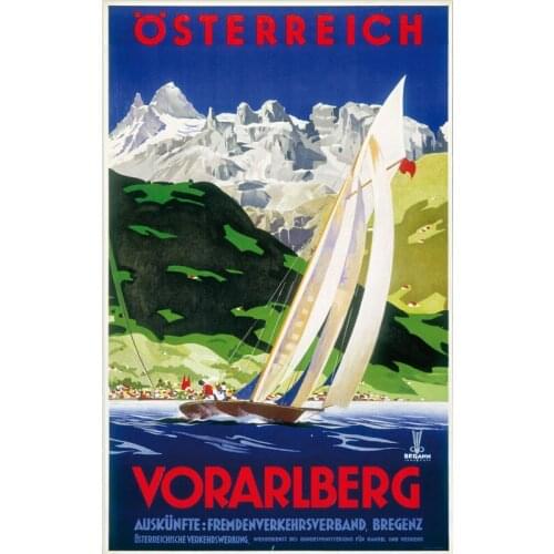 Austria Tourism Travel Posters Vorarlberg Osterreich Classic Wall Stickers Canvas Painting Vintage Poster Home Bar Decor Gift