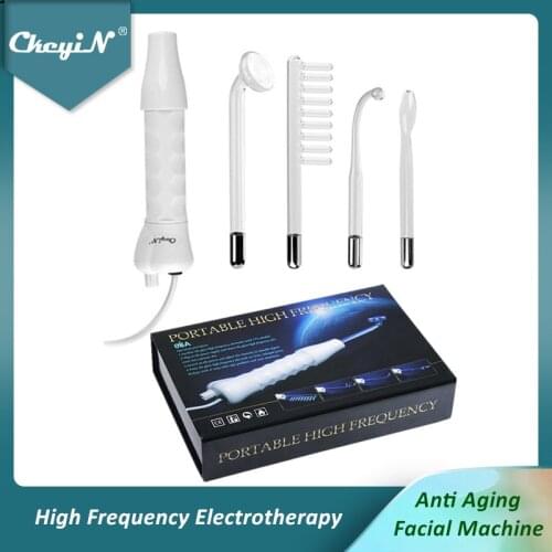 High Frequency Electrode Glass Tube Facial Machine Spot Remover Acne Treatment Facial Skin Care Spa Eliminates Wrinkles Massager
