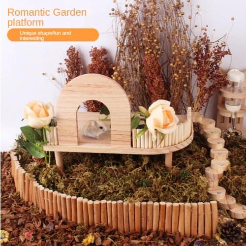 Wooden Hamster Garden Platform Hamster Cage Landscaping Supplies Wooden Hamster Ladder Hamster Accessories Hamster Shelter