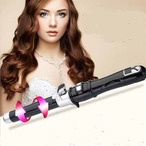 Electric LCD Auto Rotary Hair Curling Iron Wand Waver Automatic Magic Rotating Curler Styler Roller Wave Curl Hairstyling Salon