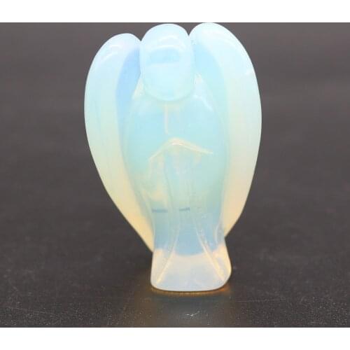 Natural Crystal Guardian Angel Figurine Amethyst Rose Crystal Healing Stone Gem Craft Christmas Gift Home Decor Ornaments