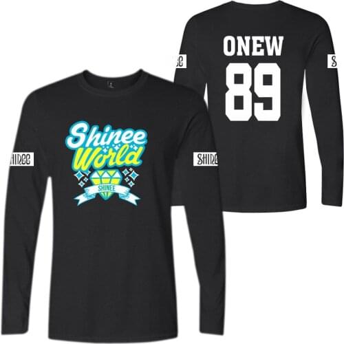 Shinee jonghyun poet artist cover and letter printing crewneck tshirt t shirt Unisex spring kpop loose long sleeve t-shirt tops