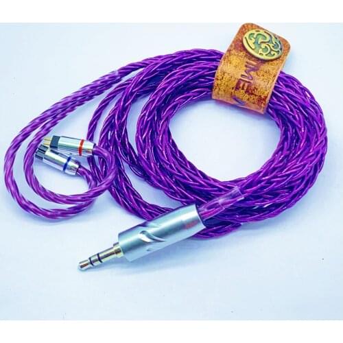 Diy earphone upgrade cable purple color 0.78MM mmcx 1.6meter