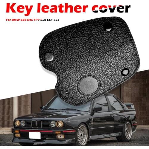 Key Case Litchi Synthetic Leather Key Fob Cover for BMW E36 E46 E39 E60 E61 E53 Foreign Trade Style Sleek Minimalist