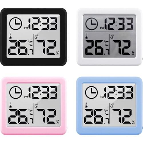 Compact Indoor Digital Clock Family Easy to Read Thermometers Hygrometer