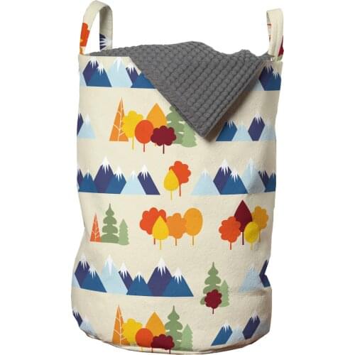 Trees Mountains Laundry Basket Autumn Forest Winter Peaks Organizer for Clothes Underwear Socks Toys Wash Bag & Home Storage