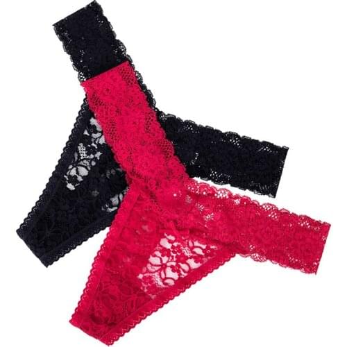 Fashion Sexy Womens Low Waist Lace Panties Womens Underwear Thong Breathable Comfort Summer Panty Plus Size 2XL