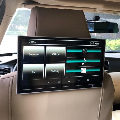 Car Headrest Monitor 13.3" Screen Android 8.0 With DVD Player FHD 1080P Support WIFI/HDMI/USB/TF/BT RAM 2G/32GB ROM APP download