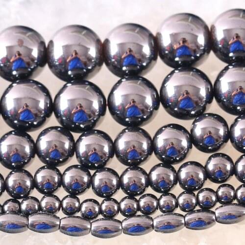 4 6 8 10 12MM No-Magnetic Hematite Beads Black Round Natural Stone For Jewelry DIY Necklace Bracelet Earrings String