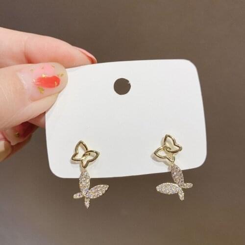 2020 New Fahion Womens Earrings Fine Cute Sweet Butterfly Earrings for Women Bijoux Korean Girl Party Jewelry Gifts Wholesale