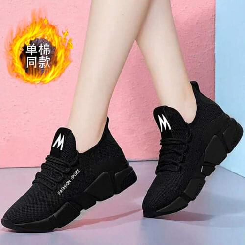 Winter New Velvet Womens Shoes Cotton Womens Thick Non-slip Bottom Fashion All-match Korean Casual Female Student Sports Shoes
