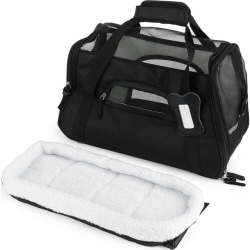 Pet Carrier 600D Nylon Waterproof Dog Cat Puppy Kitten Bag Outdoor Travel Carrying Bags Comfortable Soft Bed For Small Pet