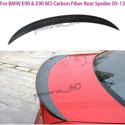 Fit For BMW E90 & E90 M3 2005-2011 Carbon Fiber Rear Spoiler Trunk Lip Wing P Style 1pcs