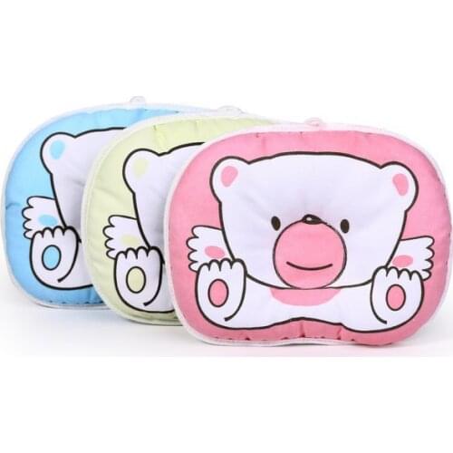 New Cotton newborn Baby Pillow cartoon Bear head shaping summer breathable bed Headrest for 0-12 month kids gift
