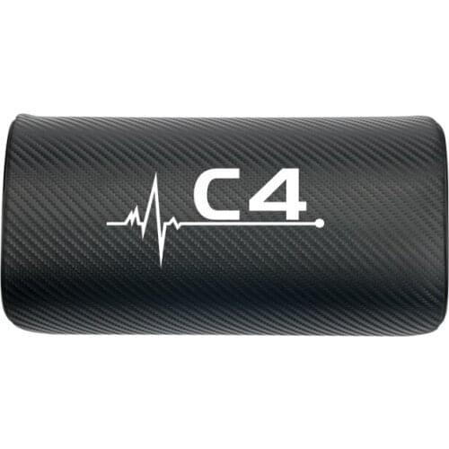 Car neck pillows both side pu leather single headrest case for Citroen C4 Accessories