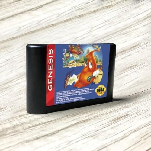 Puggsy - USA Label Flashkit MD Electroless Gold PCB Card for Sega Genesis Megadrive Video Game Console