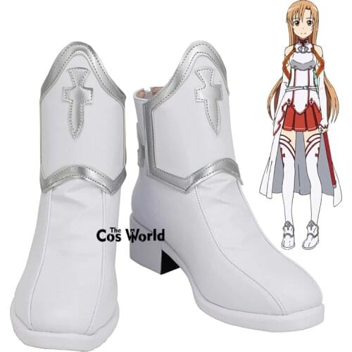 Sword Art Online SAO Yuuki Asuna Anime Customize Cosplay Flat Shoes Boots