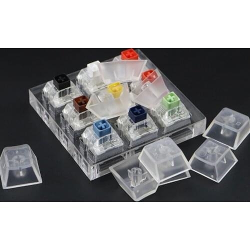 Kailh Box 9 Key Switch Tester Shaft Tester Shaft Cover with Acrylic Blank Base Keycaps for Mechanical Keyboard
