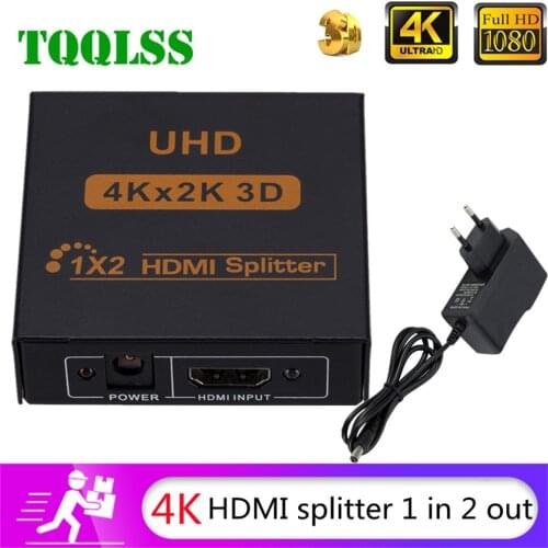 TQQLSS 4K HDMI-compatible Splitter Full HD 1080p Video HD Switch Switcher 1X2 Dual Display 1 in 2 out For HDTV DVD PS3 Xbox