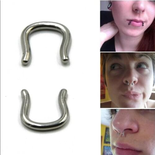 1PC 316l Surgical Steel Horseshoe U Shape Ear Hanger Nose Septum Rings Piercing Body Fashion Jewelry For Sexy Women